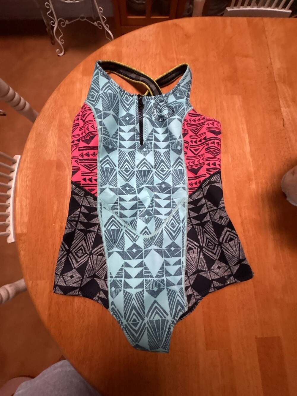 Billabong Surf Capsule Neoprene Sleeveless Zip Front One-Piece Swimsuit Size 8